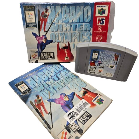 Nagano Winter Olympics 64 Game Vintage N64 Cartridge Instructions Box Ex Rental